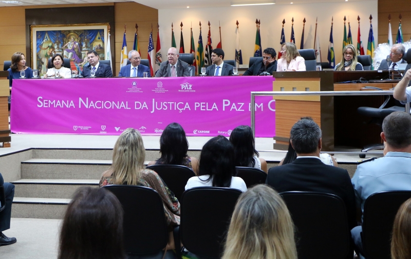 A vice-presidente da OAB-ES, Simone Silveira, participou da abertura da 10ª Semana Nacional da Justiça pela Paz em Casa. Foto - Assessoria de Imprensa/TJ-ES