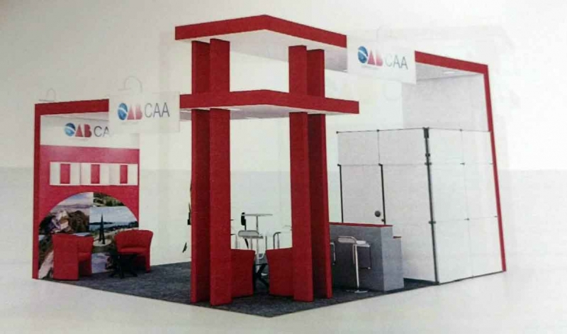 Projeção do Estande da OAB-ES que será instalado em São Paulo. Foto: Divulgação.