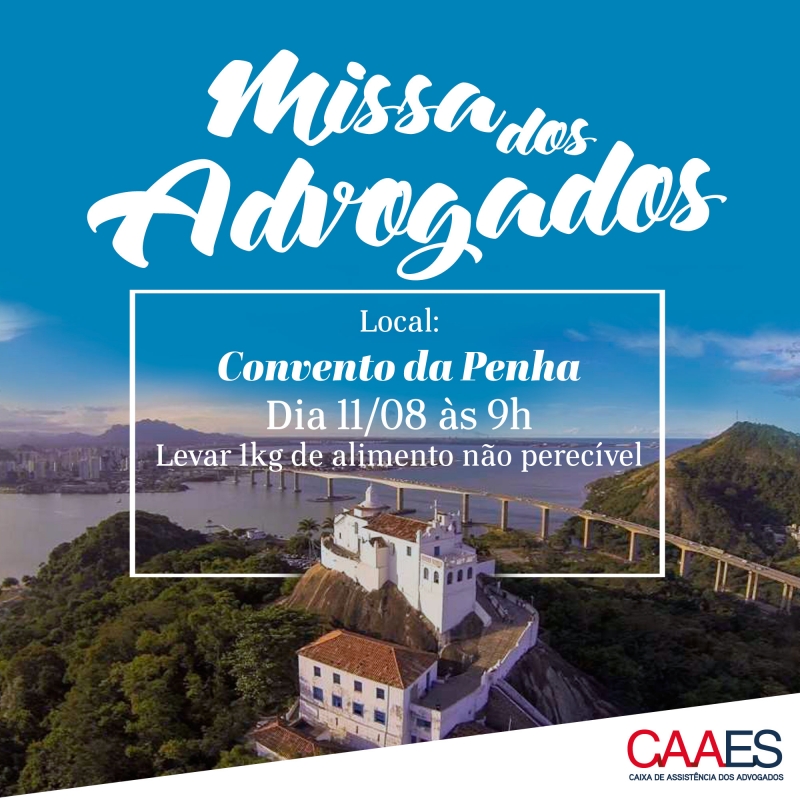 Missa será realizada no Convento da Pena. Foto: Divulgação.