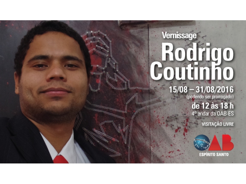 Rodrigo Coutinho terá sua obra exposta no Vernissage da OAB-ES. Foto: Divulgação.