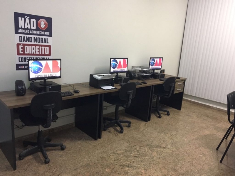 Sala de apoio no Fórum de Pedro Canário. Foto: Divulgação.