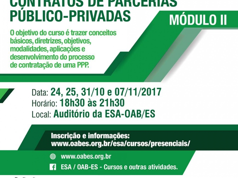 Participe dos cursos da ESA/OAB-ES Arte: Divulgação.