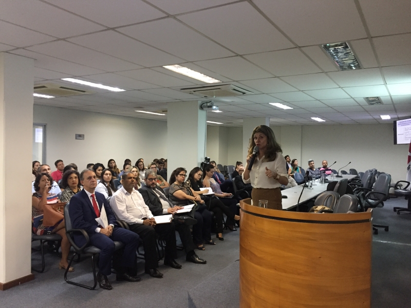 A palestra da Tabeliã de Notas e Registro Civil da Serra/ES, Marisa de Deus Amado, abordou as inovações da usucapião extrajudicial e seus reflexos para o advogado.