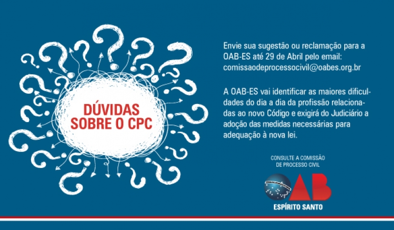 Envie email para comissaodeprocessocivil@oabes.org.br
