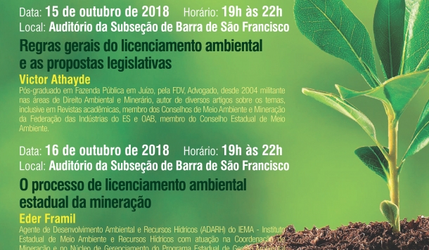 Curso “Os Possíveis Rumos do Licenciamento Ambiental” em Barra de São Francisco