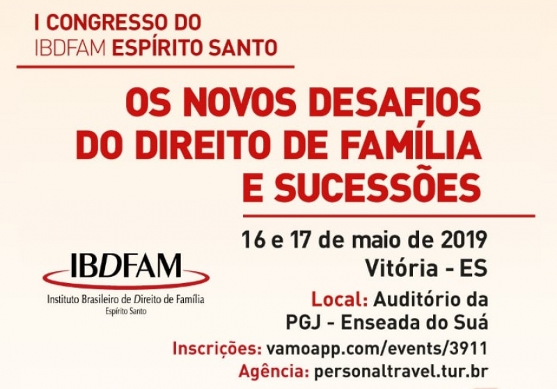 Os artigos serão apresentados no I Congresso do IBDFAM/ES, no dia 17/05/2019.