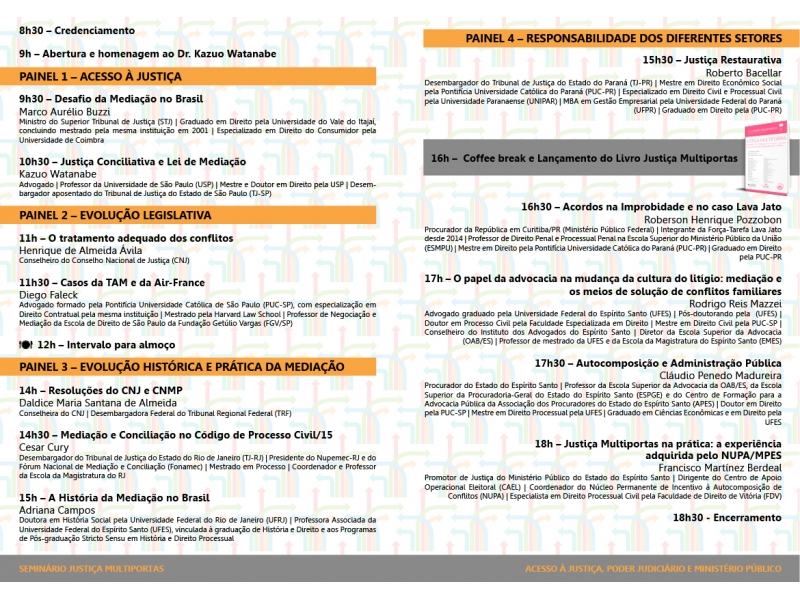 Programação do Seminário 