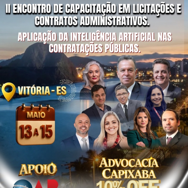 OAB-ES garante desconto de 10% para advocacia no Encontro de Capacitações em Licitações e Contratos Administrados
