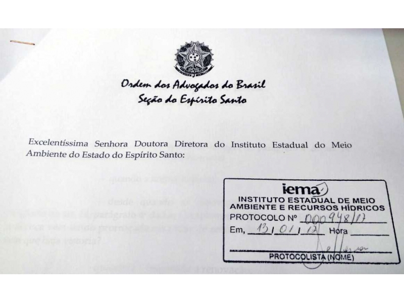 OAB-ES solicitou informações ao IEMA. Foto: Divulgação.